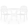 3 Piece Bistro Set Cast Aluminium White