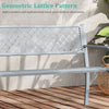 Outdoor Loveseat Chair Metal Patio Bench with Armrests-Gray