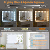 White Dressing Table Makeup Vanity Desk Set With LED Lighted Mirror, 5 Drawers