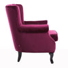 Velvet Chesterfield Chair Queen Anne Wing Back Armchair Fireside Lounge Sofa