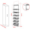 6 Tier Pull Out Soft Closing Larder Kitchen Food Pantry Cupboard Adjustable Unit