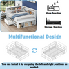 4FT6 DOUBLE WOODEN STORAGE BED FRAME WITH DRAWER AND CABINETS FOR KIDS TEENAGERS