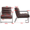 Mid-Century Modern Upholstered Distressed PU Leather Armchair Chair w/Metal Base