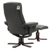 Faux Leather Swivel Recliner Chair Wooden Base w/Foot Stool Armchair Home Office