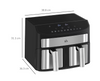Dual Basket Air Fryer 8L with Finish Timer 10 in 1 LED Non Stick 42-3-6