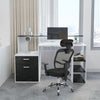Computer Desk PC Table L-shaped Corner w/Shelves/Drawers Workstation Home Office