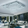 Modern XL Living Room Lamp LED Celling Light Crystal Pendant Chandelier Square