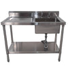 Commercial Catering Sink Stainless Steel 120cm / 1200mm Kitchen Single Bowl