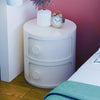 Waterproof Round Cabinet Storage Shelf Abs Cylinder Cupboard Bedroom Bathroom UK