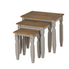 Corona Nest of Tables Grey Wax Piccolo Solid Pine 3 Living by