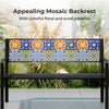 Heavy-Duty Outdoor Seating 127CM Patio Metal Bench for 2-3 People Black
