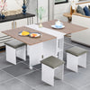 Space Saving Expandable Desk Drop Leaf Folding Dining Table Shelves& Drawer Wood