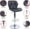 2x Bar Stools Gas Lift Swivel Stools Home Breakfast Pub Counter Chair PU Leather