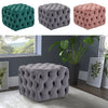 Square/Round Velvet Tufted Button Stool Ottoman Pouffe Footrest Cube Table
