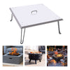Square Outdoors Fire Pit Heat Deflector Traps&Directs Heat Outward Folding Leg
