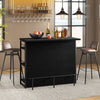 Industrial Wine Bar Cabinet Kitchen Storage Sideboard W/ Wine Rack Glass Holders