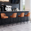 2X Breakfast Bar Stools Thickened Pad Linen Dining Chairs for Counter Kitchen