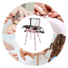 Rolling Makeup Train Case Cosmetic Trolley Organizer Travel w/LED LIght & Mirror