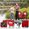 COSTWAY Double Folding Camping Chair Outdoor Portable Loveseat w/Canopy-Red