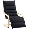 Wooden Armchair, Upholstered Acccent Chair with Adjustable Footrest, Poang Chair