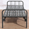 Guest Dorm Single Sleeper Folding Bed Steel Frame Base Curved Headboard Portable