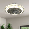 Luxury Crystal Chandelier Modern Ceiling Fan With Lights Dimmable 3 Color Remote