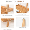 5-Tier Ladder Shelf Bamboo Bookshelf Wall-Leaning Storage Display Plant Stand
