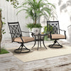 2 Piece Patio Swivel Chairs Outdoor Bistro Dining Chair Set w/Soft Cushion