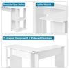 Corner Computer Table Laptop Home Study Wrokstation Desk Storage Shelves White