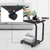 Rolling C-shaped Laptop Side Table Bedside Table Sofa Couch Table W/ 4 Wheels