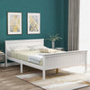 Pine Wood Bed Frame with Headboard and Footboard for Kids Bedroom White