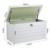 350L Steel Garden Patio Cushion Chest Trunk Tool Cabinet Storage Box Ivory White