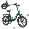 Hillmiles 20" Folding Electric Bike 36V 13Ah 250W City Ebike 15.5mph Fat Tire UK