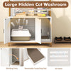 Indoor Tall Pet House Corner Shelf Cat Litter Box Enclosure-White