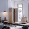 Chest Of 4 Drawers Bedroom Storage Cabinet Home Furniture High Gloss Cream&Oak