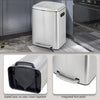 2 x 20L Metal Step Bin, with Plastic Inner Buckets,Double Rubbish Bin