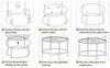 Round Coffee Table Tempered Glass Black Sofa Side Table Living Room Metal Frame
