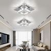 Crystal Chandelier Square Ceiling Light LED Lamp Pendant Light Living Room