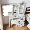 Vanity Set Makeup Table with Lighted Mirror Dressing Table 6Drawer Dresser Desk