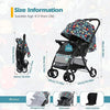 Baby Pushchair, Backrest and Footrest Adjustable with Raincover, Removable Tray