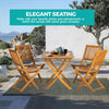 Wooden Folding Garden Dining Table and Chair Set 4 Seater Acacia Wood Patio
