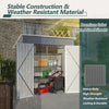 Garden Shed Pent Roof 4X6FT Metal Free Foundation Base Storage House Grey