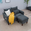 2 Seater faux leather/Linen Fabric Love Seat Sofa Armchair with Footstool Couch