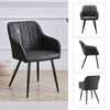 2x Grey Dining Chairs Faux Leather Retro Armchairs PU Kitchen Office Chair