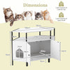 Corner Cat Litter Box Enclosure Cat House Cabinet Hidden Kitten Washroom-White