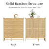Bamboo Shoe Cabinet Storage Cupboard Footwear Stand Rack Rattan Doors Side Hooks