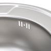 Inset Kitchen Sink Round Single Bowl Stainless Steel Undermount Basin w/ Drainer