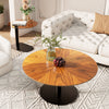 2pc Exquisite Round Coffee Table Set Heavy Duty Accent Nesting Table Metal Frame