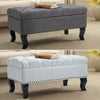 80cm Fabric Linen Padded Seat Stool Coffee Table Sofa Ottoman Footstool Bench