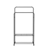 Metal Open Wardrobe Double Clothes Rail Rack Garment Hanging Stand Storage Shelf